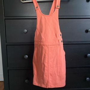 Urban Outfitters Bright Pink Overall Dress